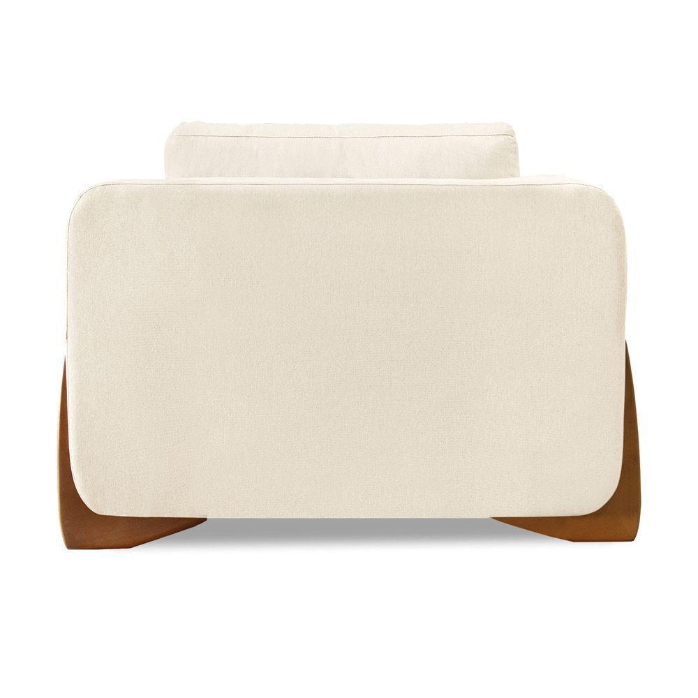 Poltrona Sala De Estar Base De Madeira Clarissa Linho S04 - D'rossi Cor Natural - 2