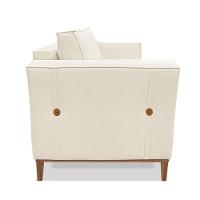 Poltrona Base De Madeira Sala De Estar Grace Linho Natural S04 - D'rossi