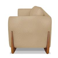 Poltrona Sala De Estar Base De Madeira Clarissa Linho Dourado S04 - D'rossi