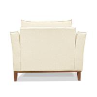 Poltrona Base De Madeira Sala De Estar Grace Linho Pérola S04 - D'rossi - 2