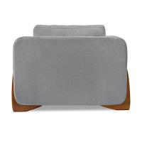 Poltrona Sala De Estar Base De Madeira Clarissa Linho Cinza S04 - D'rossi - 2