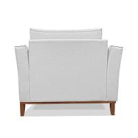 Poltrona Base De Madeira Sala De Estar Grace Linho S04 - D'rossi Cor Grigio - 2