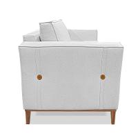 Poltrona Base De Madeira Sala De Estar Grace Linho S04 - D'rossi Cor Grigio