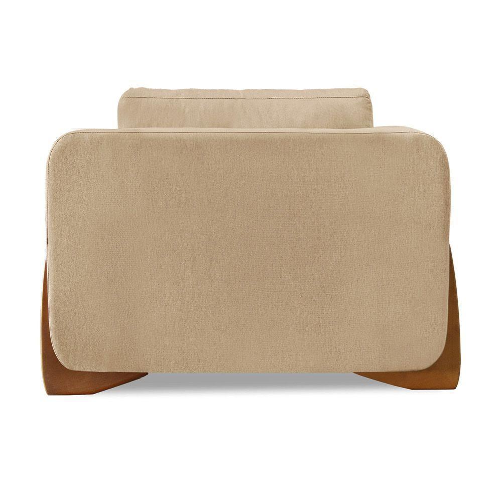 Poltrona Sala De Estar Base De Madeira Clarissa Linho S04 - D'rossi Cor Dourado - 2