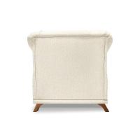 Poltrona Sala De Estar Pé De Madeira Julieta Linho Natural S04 - D'rossi - 5