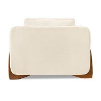 Poltrona Sala De Estar Base De Madeira Clarissa Linho Natural S04 - D'rossi - 2