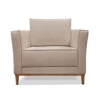 Poltrona Base De Madeira Sala De Estar Grace Linho Areia S04 - D'rossi - 7