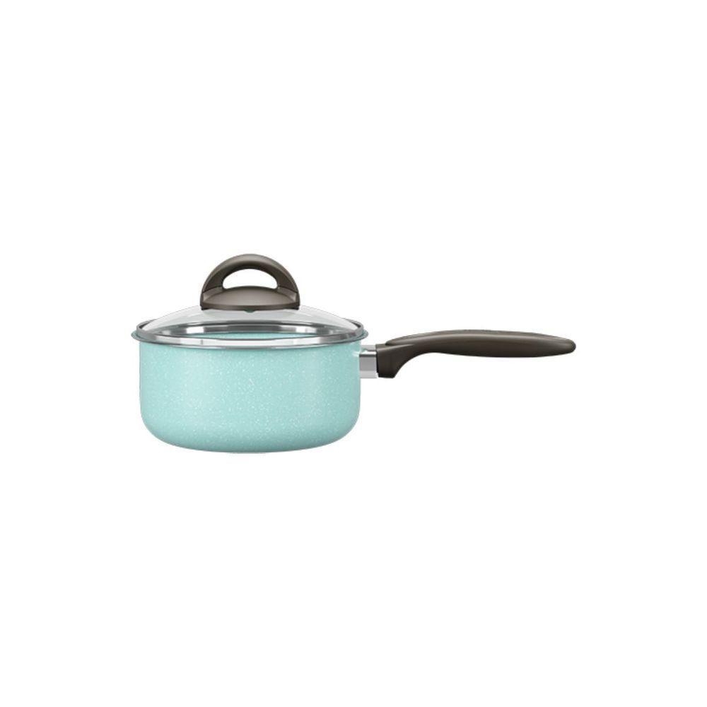 Panela Com Tampa 16 Cm Revestimento Cerâmico Antiaderente Mineral Resist Cor Verde Ceramic Life - 2