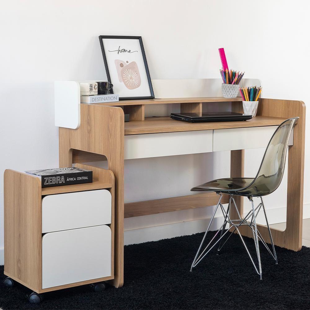 Escrivaninha 2 Gavetas E Gaveteiro 28000x27998 Hanover Branco Artesano Hanover Branco - 9