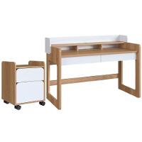 Escrivaninha 2 Gavetas E Gaveteiro 28000x27998 Hanover Branco Artesano Hanover Branco - 1