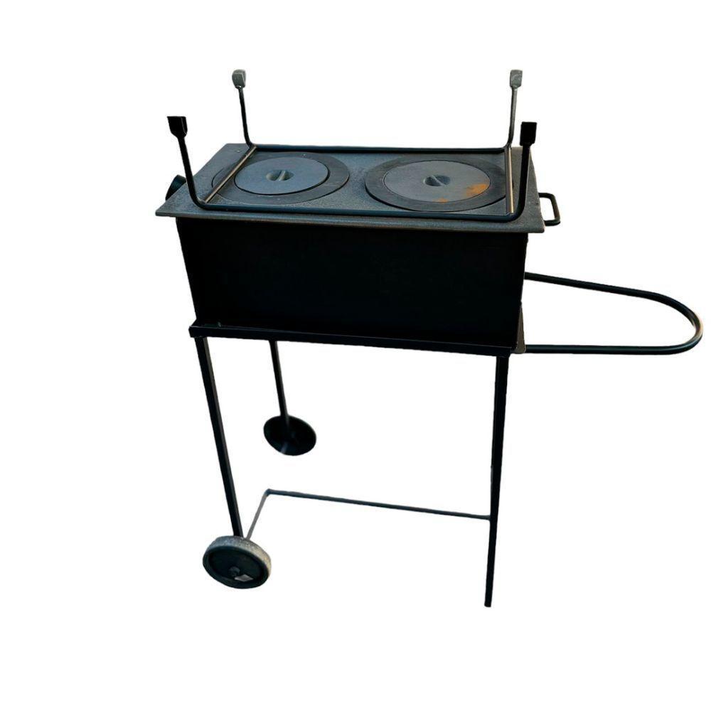 Fogão Churrasqueira 2 Bocas Com Redução 30x80x50cm - 3