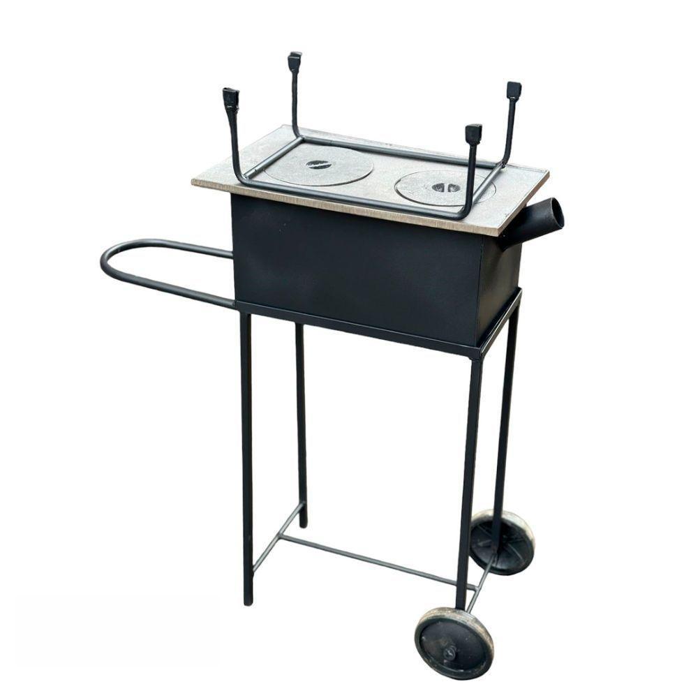 Fogão E Churrasqueira 2 Bocas 22x60x40cm - 1