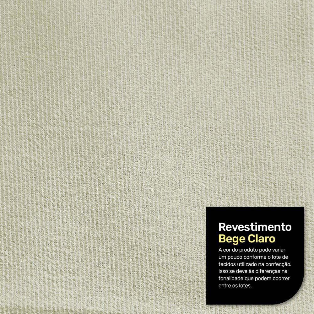 Cabeceira Atena Para Cama Box Casal Padrão 140cm Capitonê Com Frame Suede Bege Claro - Desk Design - 9