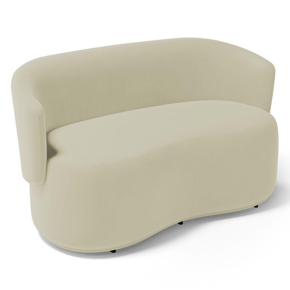 Kit 2 Poltronas E 1 Namoradeira Aisha Orgânica Suede Bege Claro - Desk Design - 6