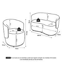 Kit 2 Poltronas E 1 Namoradeira Aisha Orgânica Suede Bege Claro - Desk Design - 10