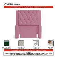 Cabeceira Atena Para Cama Box Solteiro 90cm Capitonê Com Frame Suede Rosa - Desk Design