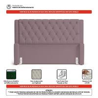 Cabeceira Atena Para Cama Box Queen Size 160cm Capitonê Com Frame Veludo Rosê - Desk Design