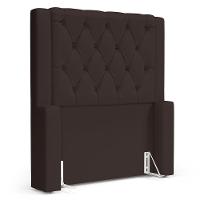 Cabeceira Atena Para Cama Box Solteiro 90cm Capitonê Com Frame Suede Marrom - Desk Design - 2