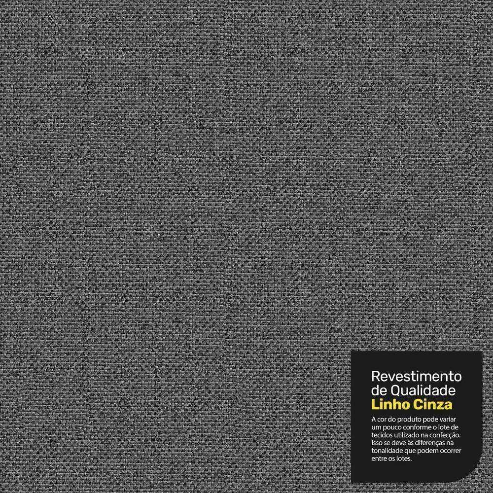 Cabeceira Atena Para Cama Box Casal Padrão 140cm Capitonê Com Frame Linho Cinza Escuro - Desk Design - 9