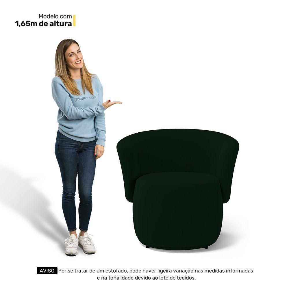 Kit 2 Poltronas E 1 Namoradeira Aisha Orgânica Veludo Verde Escuro - Desk Design - 7