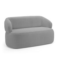 Kit 02 Poltronas Giratória E 01 Sofá Orgânico Glee 02 Lugares 140cm Bouclê Cinza - Desk Design - 6