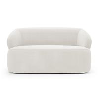 Kit 02 Poltronas Giratória E 01 Sofá Orgânico Glee 03 Lugares 170cm Bouclê Off White - Desk Design - 5