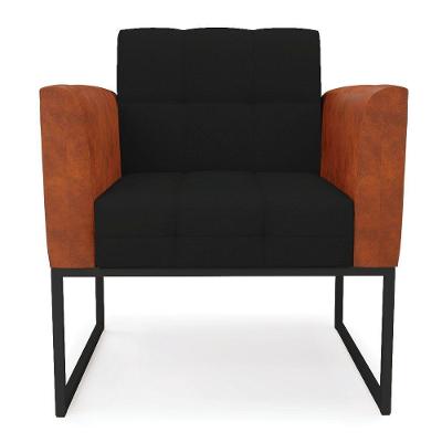 Poltrona Base Industrial Preto Elisa Nozes-linho Preto A79 D03 - D'rossi