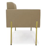 Poltrona Pé De Ferro Dourado Para Sala Kit 2 Elisa Suede Marrom Rato D03 - D'rossi - 5