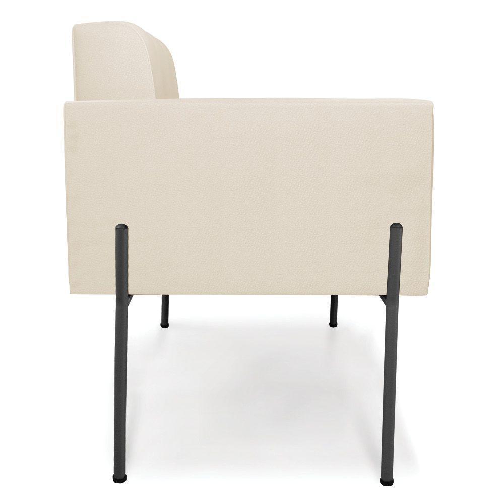 Poltrona Pé De Ferro Preto Para Sala Kit 2 Elisa Corino Bege D03 - D'rossi - 5