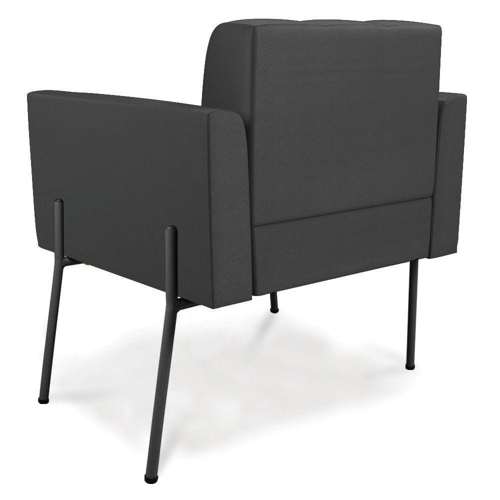 Poltrona Pé De Ferro Preto Para Sala Kit 2 Elisa Corino Preto D03 - D'rossi - 4