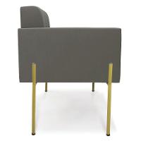 Poltrona Pé De Ferro Dourado Para Sala Kit 2 Elisa Suede Grafite D03 - D'rossi - 5