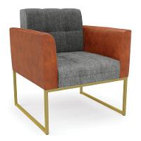 Poltrona Base Industrial Dourado Elisa Nozes-linho Grafite A26 D03 - D'rossi - 6