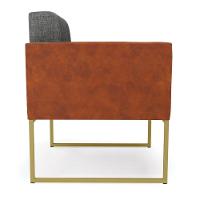 Poltrona Base Industrial Dourado Elisa Nozes-linho Grafite A26 D03 - D'rossi - 7