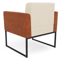 Poltrona Base Industrial Preto Kit 2 Elisa Nozes-linho Bege A19 D03 - D'rossi - 3