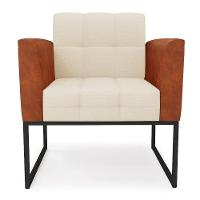 Poltrona Base Industrial Preto Kit 2 Elisa Nozes-linho Bege A19 D03 - D'rossi - 5