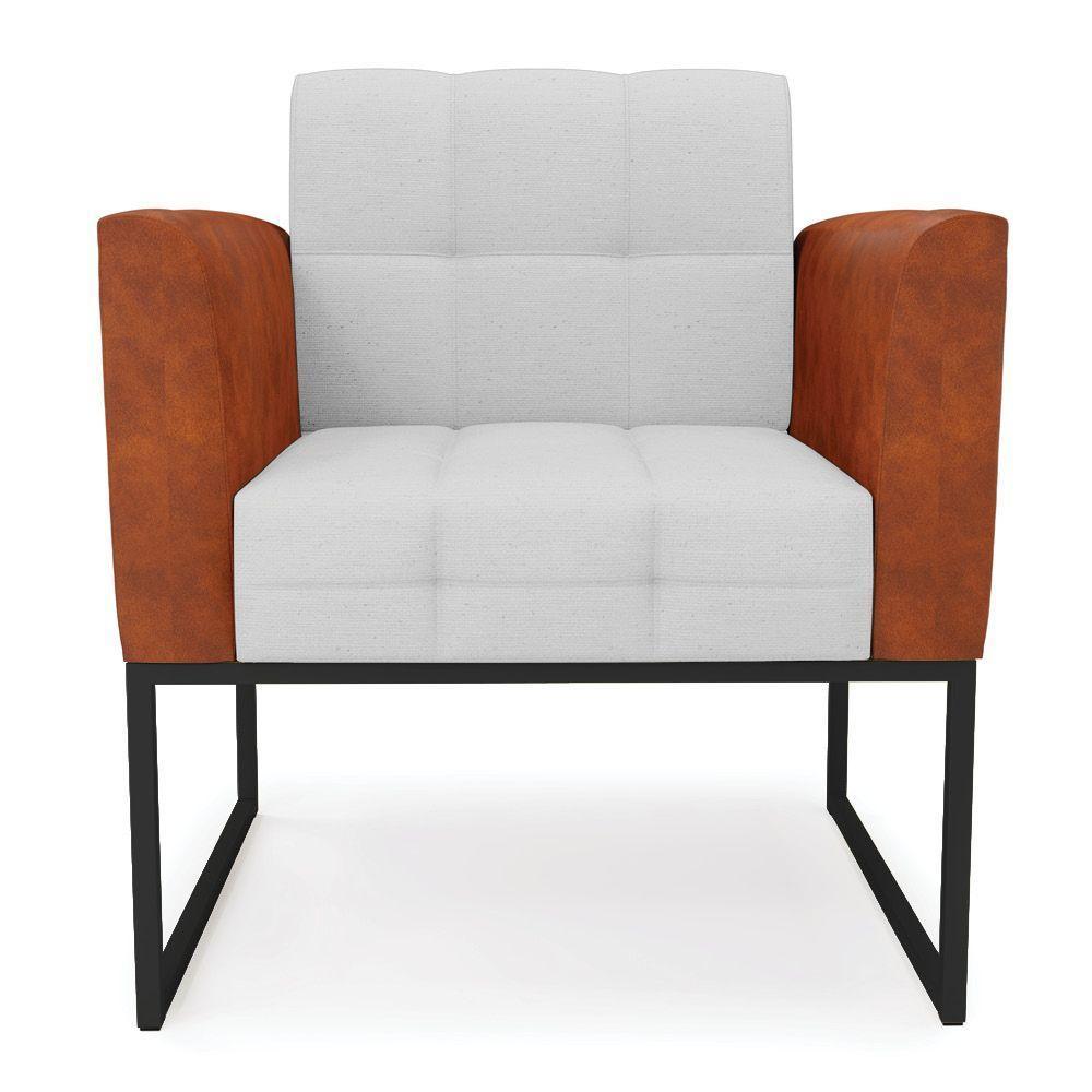 Poltrona Base Industrial Preto Kit 2 Elisa Nozes-linho Cinza A05 D03 - D'rossi - 5