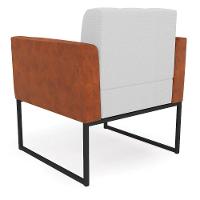 Poltrona Base Industrial Preto Kit 2 Elisa Nozes-linho Cinza A05 D03 - D'rossi - 3