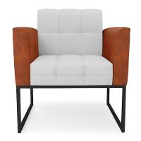 Poltrona Base Industrial Preto Kit 2 Elisa Nozes-linho Cinza A05 D03 - D'rossi - 5