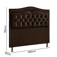 Cabeceira Estofada Holanda 1,60 2.0 Queen Shop Das Cabeceira Marrom Chocolate - 3