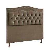 Cabeceira Estofada Holanda 1,60 2.0 Queen Shop Das Cabeceiras Marrom Castor - 1