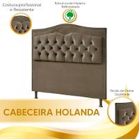 Cabeceira Estofada Holanda 1,60 2.0 Queen Shop Das Cabeceiras Marrom Castor - 2