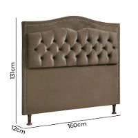 Cabeceira Estofada Holanda 1,60 2.0 Queen Shop Das Cabeceiras Marrom Castor - 3