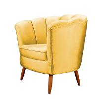 Kit 2 Poltronas Ariel Petala Com Pés De Madeira Amarelo - 3