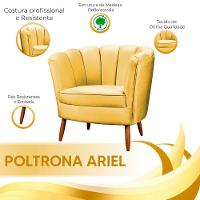 Kit 2 Poltronas Ariel Petala Com Pés De Madeira Amarelo - 6