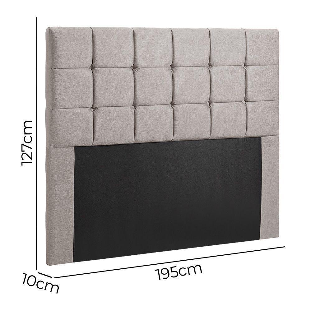 Cabeceira Julia 195cm King Size Veludo Shop Das Cabeceiras Bege Marfim - 4