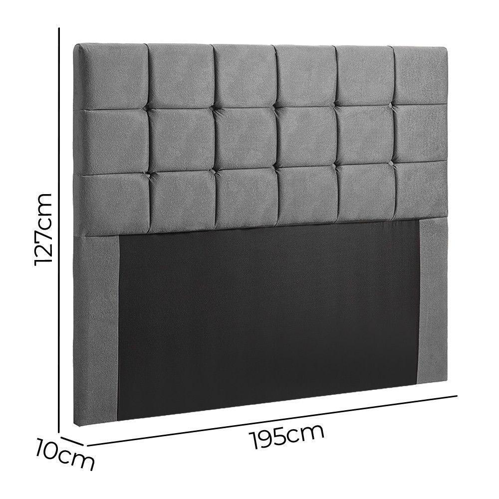 Cabeceira Julia 195cm King Size Veludo Shop Das Cabeceiras Cinza Chumbo - 3