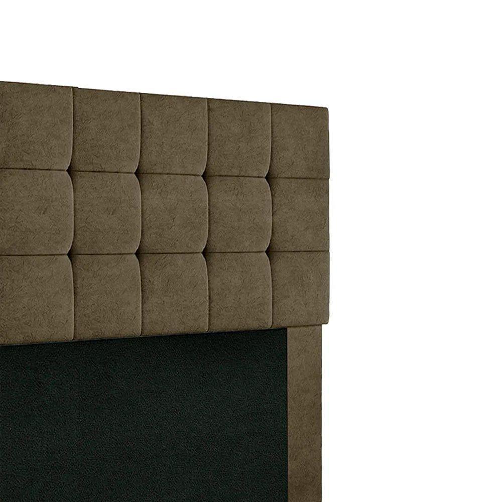 Cabeceira Cama Box Queen Julia Em Suede Shop Das Cabeceiras Marrom Chocolate - 3