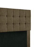 Cabeceira Cama Box Queen Julia Em Suede Shop Das Cabeceiras Marrom Chocolate - 3