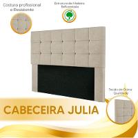 Cabeceira Cama Box Queen 1,60 Suede Julia Shop Das Cabeceira Bege - 5