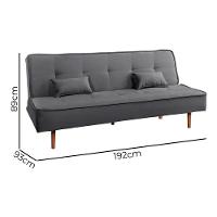 Sofá Cama Silver 3 Lugares Chumbo 1,9 Shop Das Cabeceiras Cinza Chumbo - 3